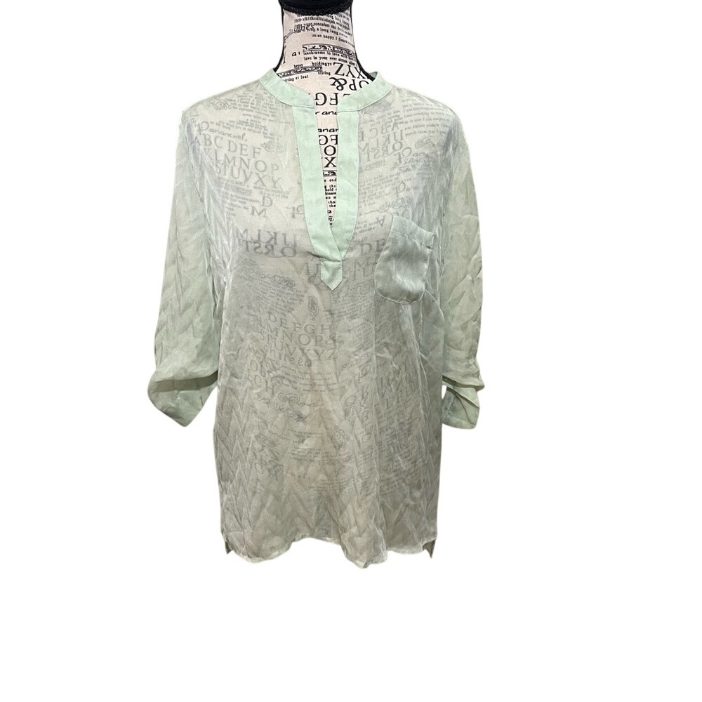 The Limited Light Green Sheer Blouse